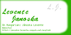 levente janoska business card