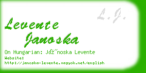 levente janoska business card